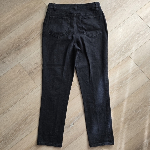 Style & Co Women's 10 Black Straight Leg Denim Blue Jeans EUC - Picture 10 of 12